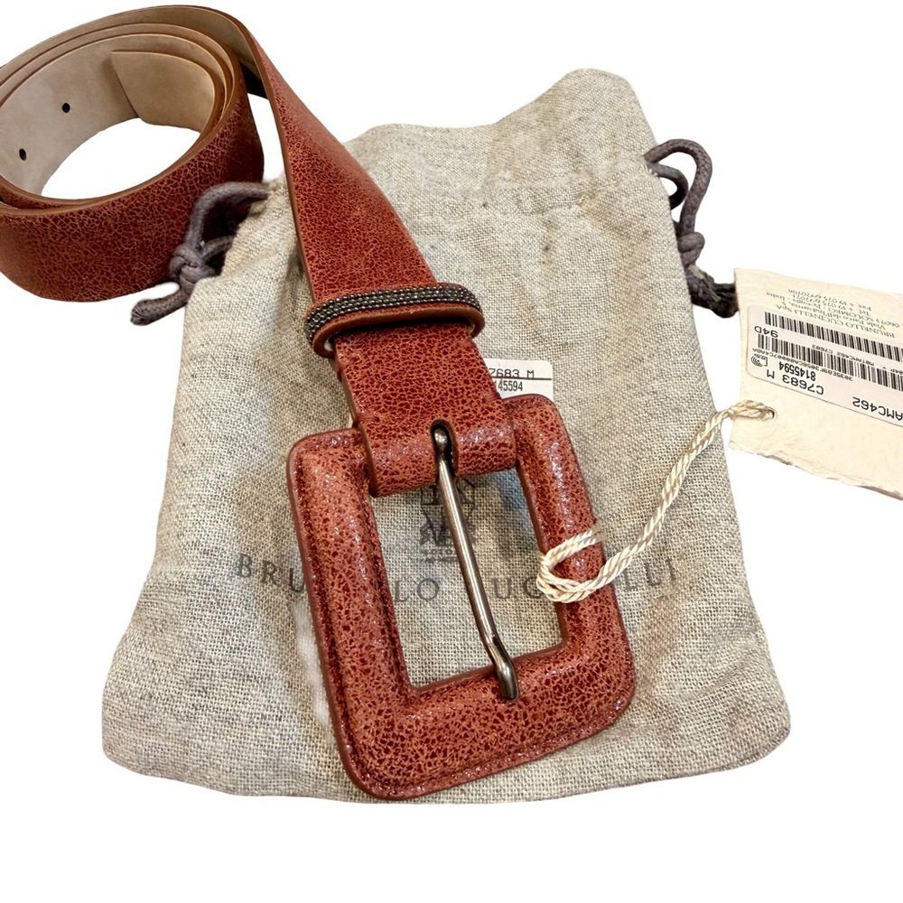 Brunello Cucinelli Tan Leather Belt